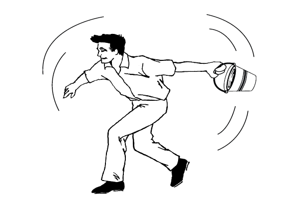 نیروی گریز از مرکز سطل آب